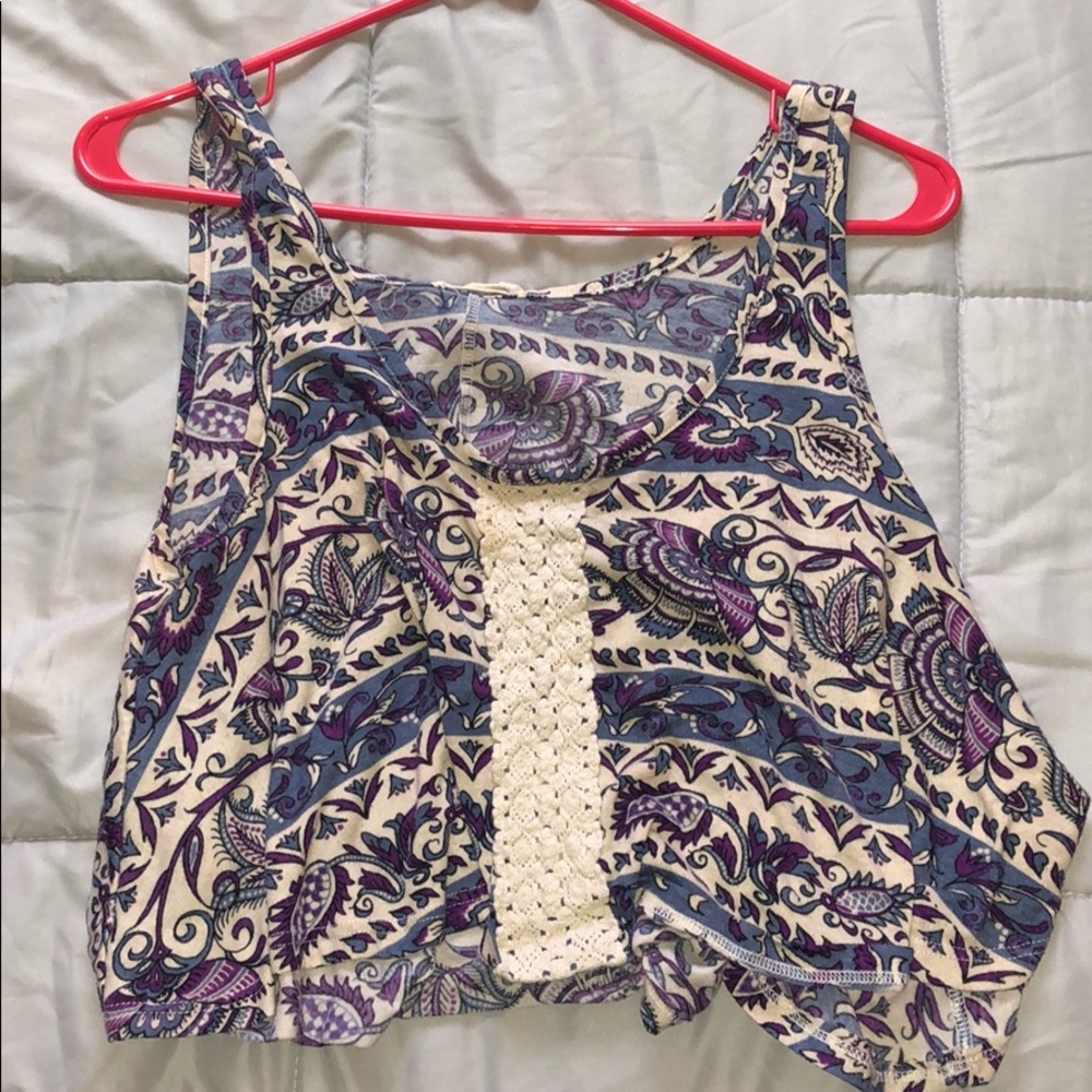 Pacsun LAHEARTS patterned crop tank top